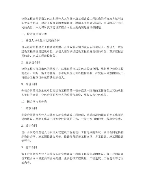 建设工程合同类别