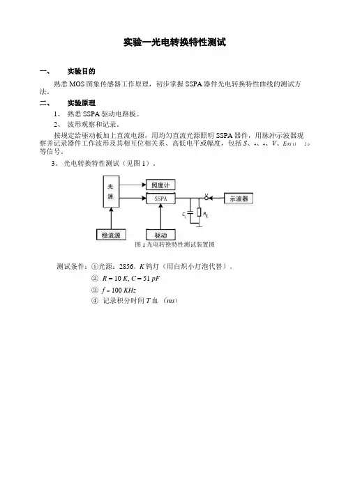 光电器件特性实验