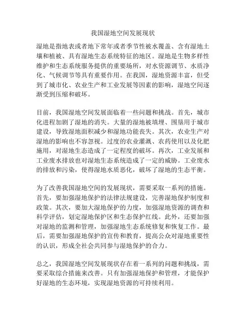 我国湿地空间发展现状