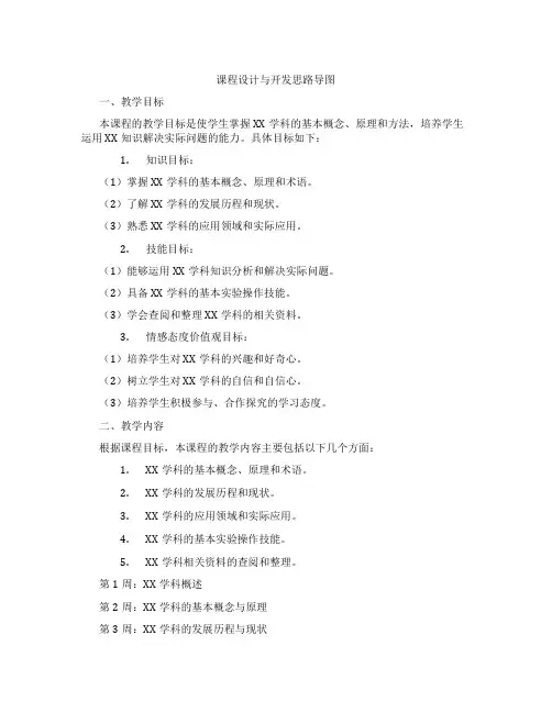 课程设计与开发思路导图