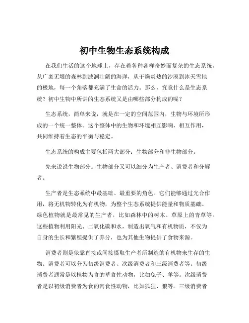 初中生物生态系统构成