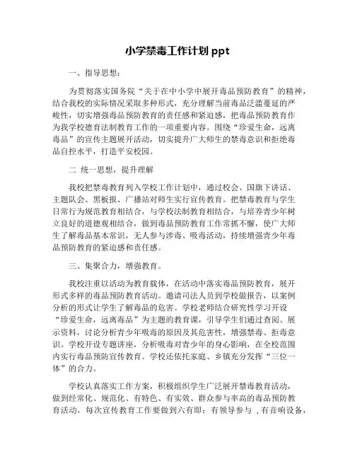 小学禁毒工作计划ppt