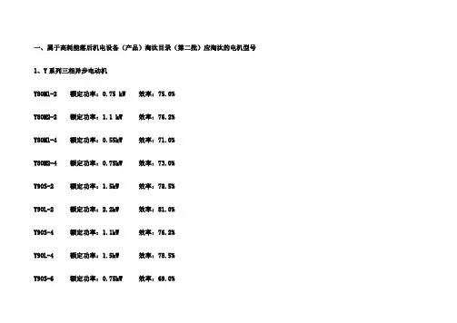 淘汰电机型汇总二三批