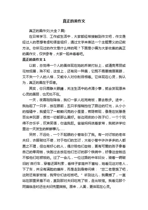 真正的美作文