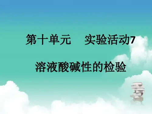 人教版九年级下册化学  第十单元 实验活动7 溶液酸碱性的检验 PPT
