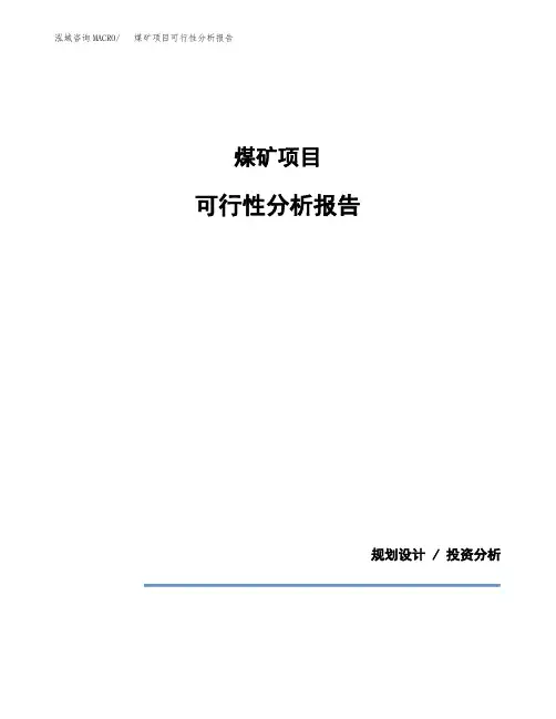 煤矿项目可行性分析报告(模板参考范文)