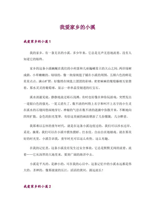 我爱家乡的小溪