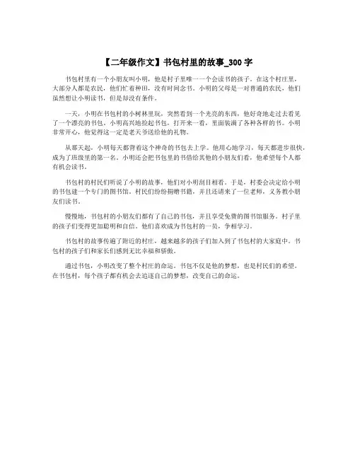 【二年级作文】书包村里的故事_300字