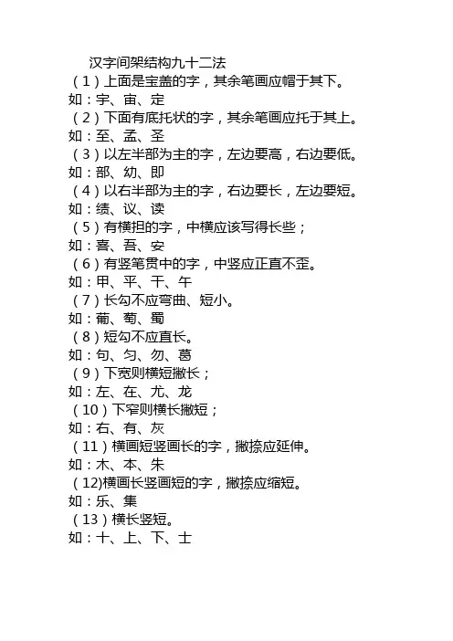 汉字间架结构
