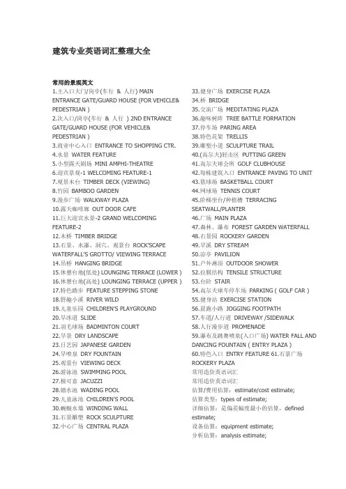 建筑专业英语词汇整理大全(DOC)