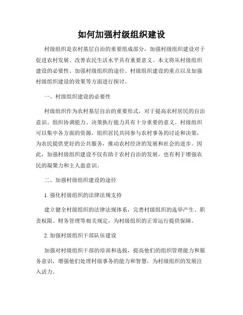 如何加强村级组织建设