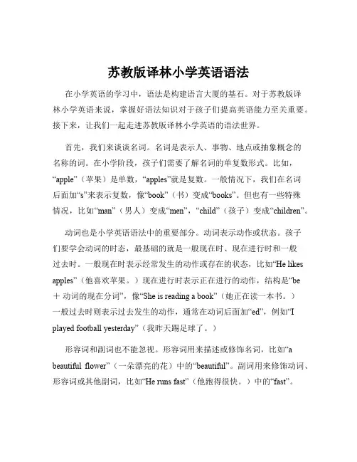 苏教版译林小学英语语法