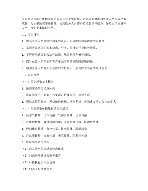 医院感染管理培训大纲