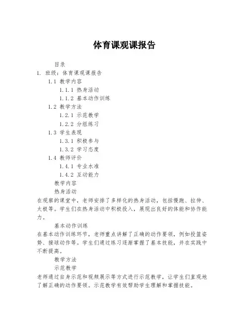 体育课观课报告