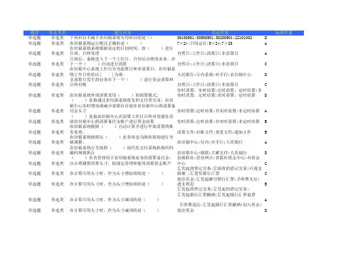 农信银远程学习题库-1