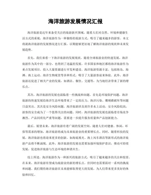 海洋旅游发展情况汇报