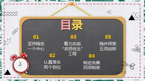 小清新黑板卡通风新学期学校教学计划教育课件ppt模板