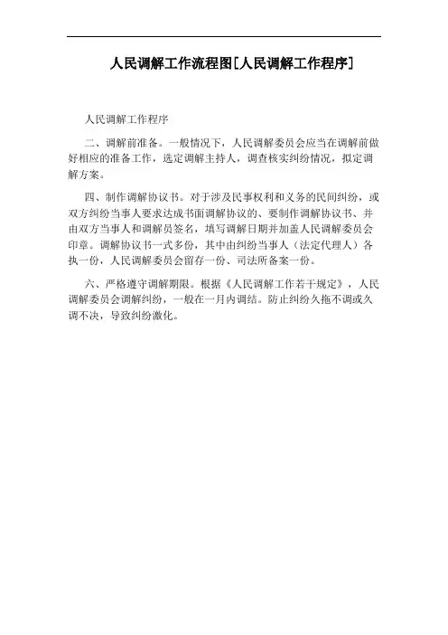 人民调解工作流程图[人民调解工作程序]