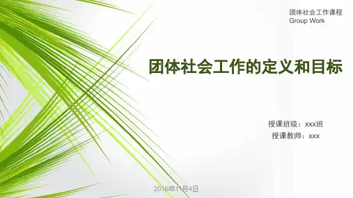 1.团体社会工作定义及目标