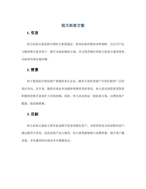 恒大拓客方案