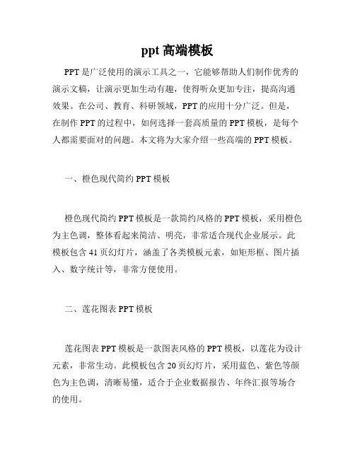 ppt高端模板