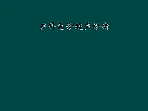 产科急诊超声诊断