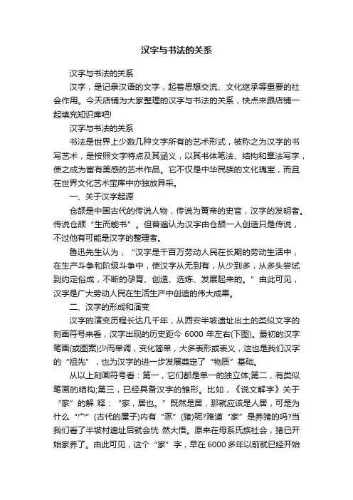 汉字与书法的关系