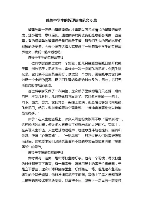 感悟中学生的哲理故事范文6篇