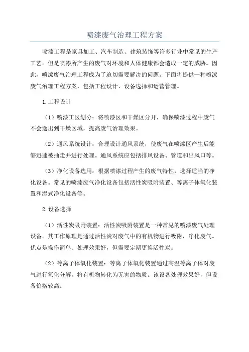 喷漆废气治理工程方案