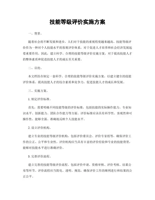 技能等级评价实施方案