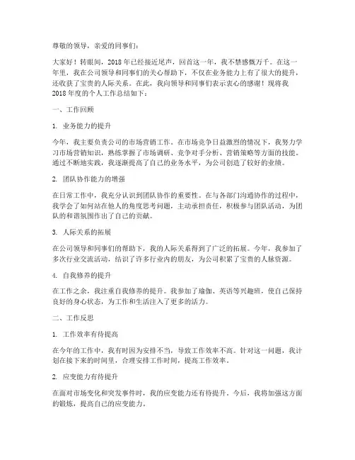 20l8个人工作总结