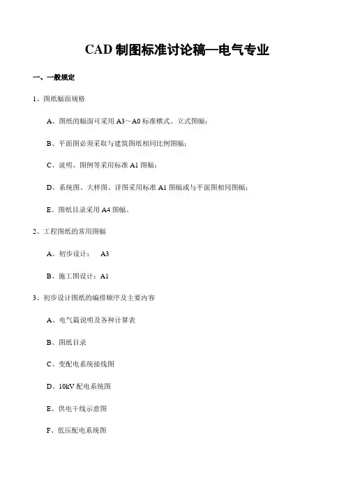 电气专业cad制图标准讨论稿