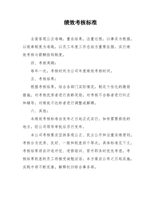 绩效考核标准