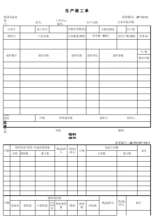 生产派工单