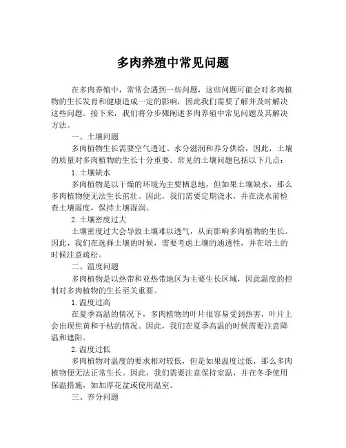 多肉养殖中常见问题