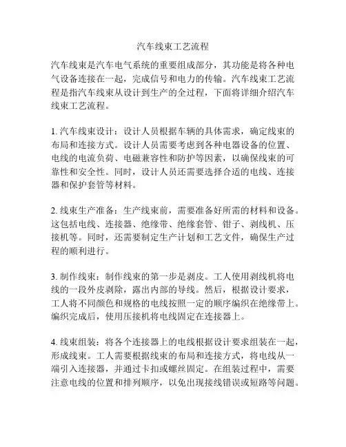 汽车线束工艺流程