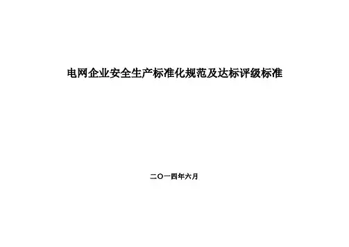 电网企业安全生产标准化规范及达标评级标准