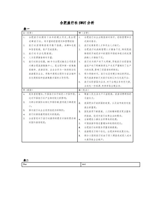 合肥旅行社_SWOT_分析