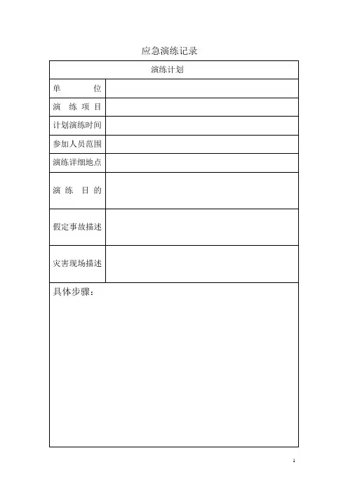 (加油站)应急预案演练记录表