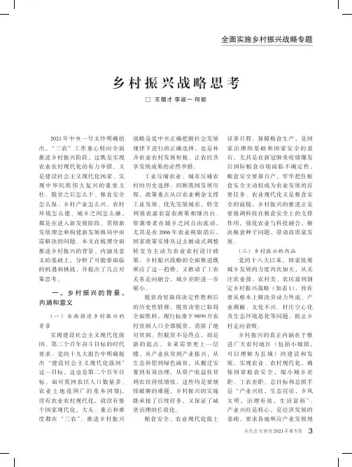 乡村振兴战略思考