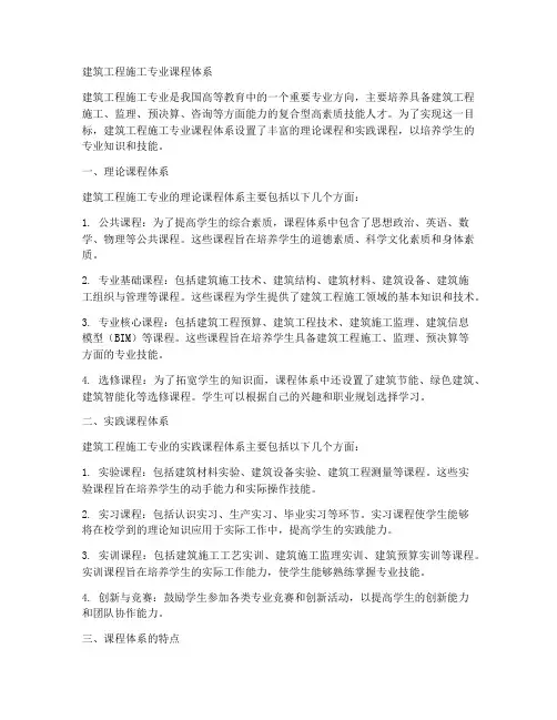 建筑工程施工专业课程体系
