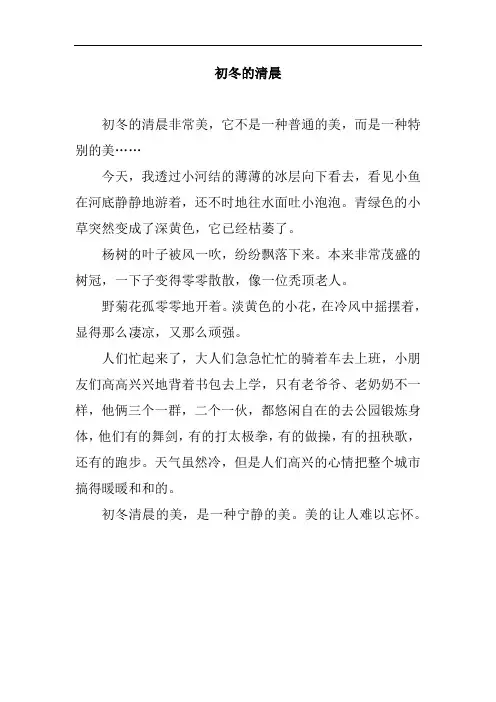 清晨的作文开头