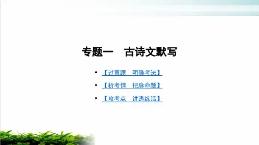专题一 古诗文默写广东中考语文总复习课件(共16张PPT)