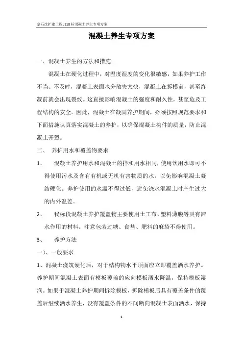 梁板养生专项方案