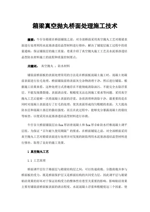 箱梁真空抛丸桥面处理施工技术