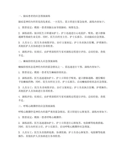神经内科各种应急预案演练
