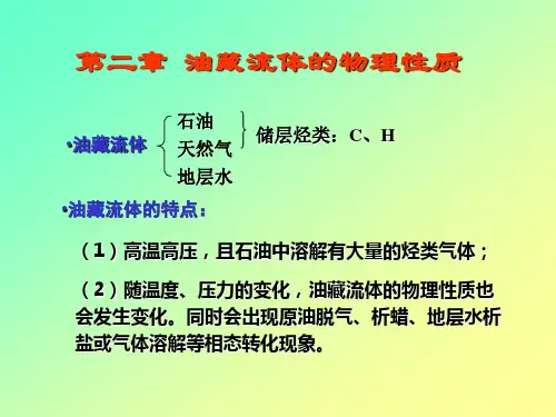 石油工程概论油藏流体和岩石的物理性质