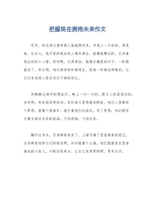 把握现在拥抱未来作文