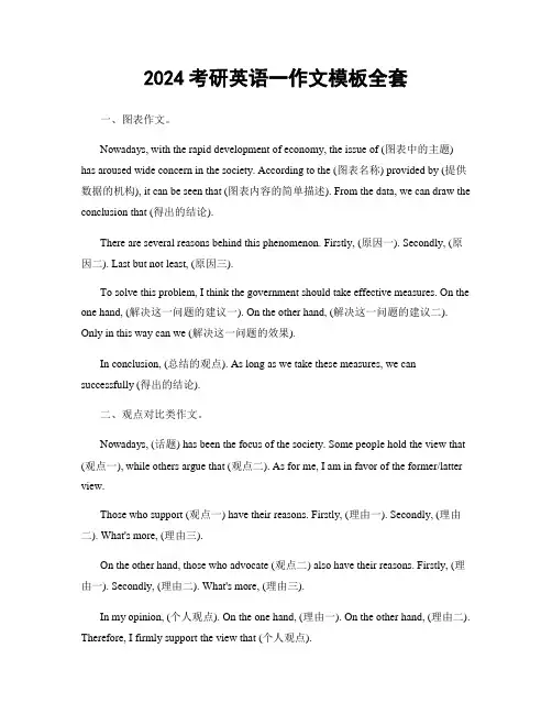 2024考研英语一作文模板全套