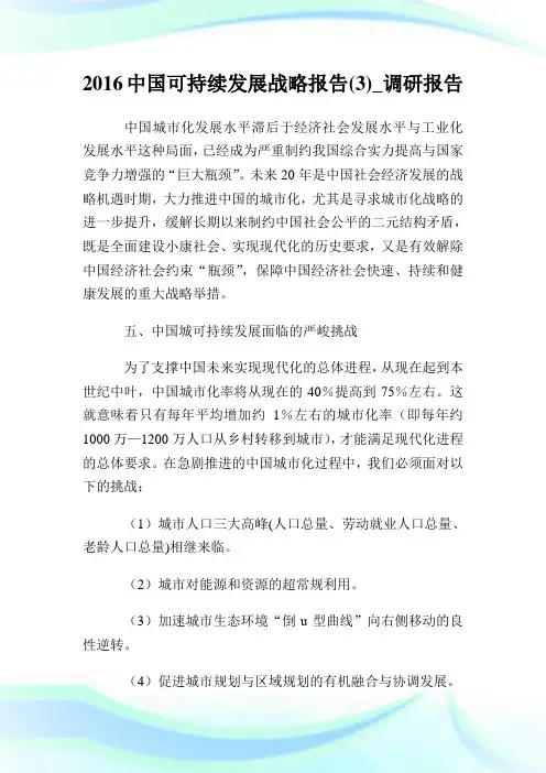 20XX中国可持续发展战略报告(3)_调研报告.doc